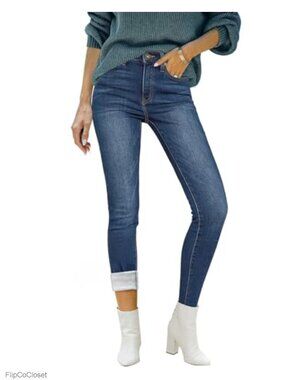 Fleece Lined Thermal Jeans High Waisted Skinny Stretch Winter Jeggings